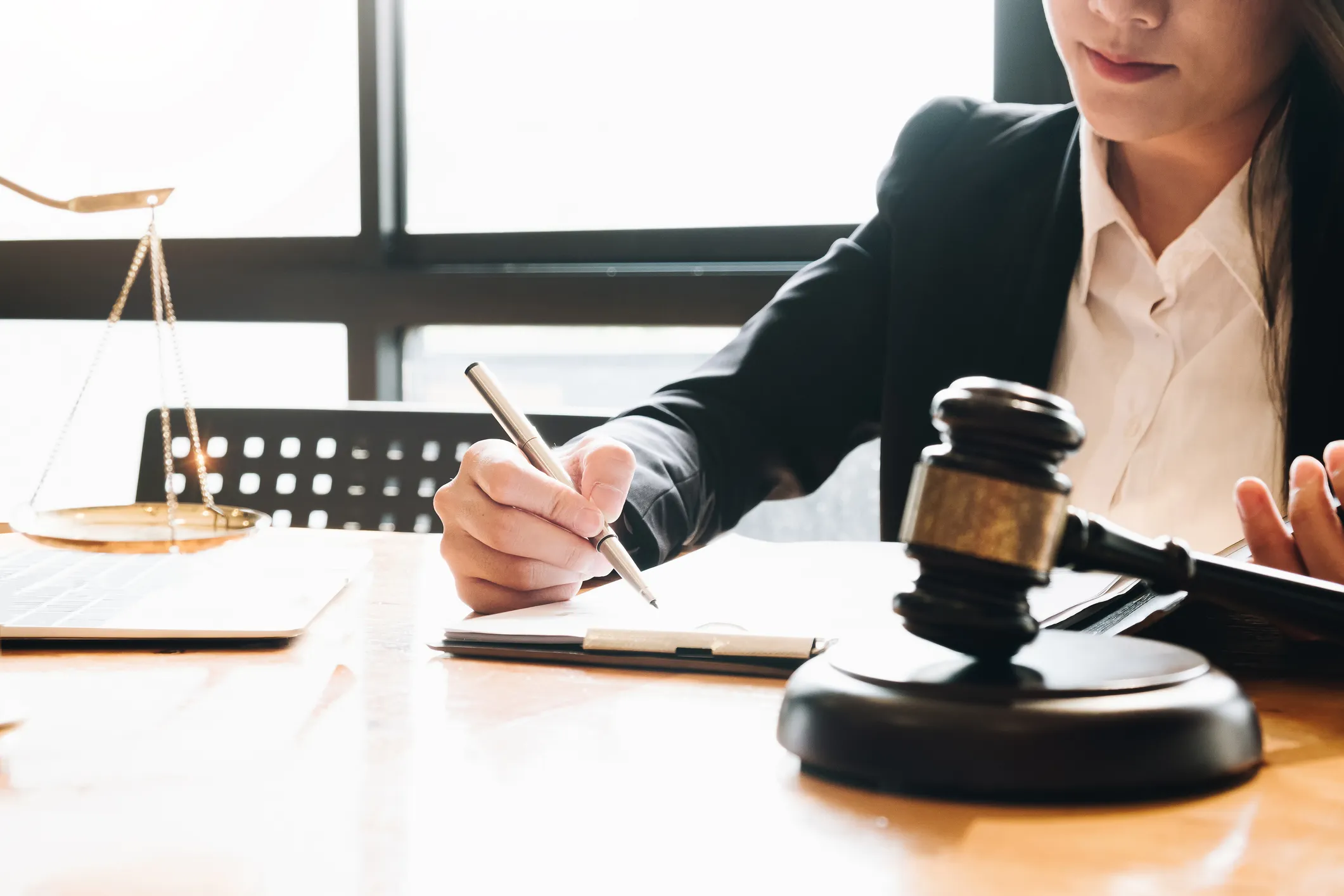 An attorney working.